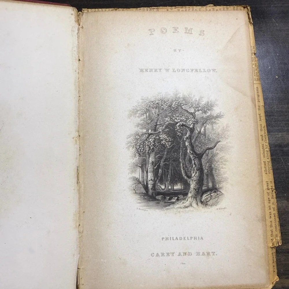 Poems by Henry Wadsworth Longfellow Second Edition 1846 Illustrated Antique Book